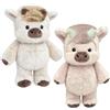 Generico 2PC Peluche vitello corsa | Peluche cinghiale 60 cm | Giocattoli interattivi bambole collezione in peluch muccas dei cartoni animati | Simpatiche pecorelle che corrono peluch Decorazioni casa