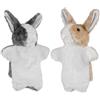 BESPORTBLE Marionette Mano Coniglio Morbido in Peluche 2 Pezzi Giocattoli Interattivi per Ragazzo Ragazza Funzione di Narrazione e Sviluppo della Creatività Colore Casuale