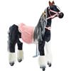 PONNIE Cavallo Giocattolo Domino M con Ruote per Bambini 5-12 Anni (50 kg) - Cavallo Cavalcabile Senza Batterie - Altezza 107 cm - Sella Rosa Rimovibile - Criniera e Coda Pettinabili