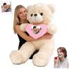 MeterBear Orsacchiotto Gigante Personalizzato Con Cuore E Registrazione Vocale 60 cm A 100 cm, Big Teddy Bear Personalizzabile Come Grande Orso Regalo Per San Valentino Natale Compleanno