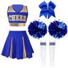 Aislor Uniforme Costume da Cheer Leader Bambina 3 Pezzi Vestito da Cheerleading con Stampa 'Cheer' Abito da Danza Moderna Ragazze Calzini +Pom-Pom Bambine Dress B B 7-8 anni