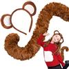 Generico Set fascia per costume da scimmia per adulti, orecchie da scimmia e costume da coda | Set di fascia per capelli e coda per costume da scimmia per adulti - Costume da copricapo e coda da scimmia per Ha