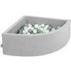 KiddyMoon Piscina di Palline Angolare a Quarto 90x30cm con 200 Palline 7cm Piscina in Schiuma per Neonati e Bambini Piccoli - Grigio Ch: Bianco Grigio Menta