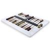 CBAM Gioco da Tavolo Scolpito in Marmo Bianco Backgammon White Marble Sculpted Boad Game L. 30cm
