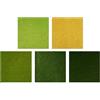 FUOYLOO Materiale per Tavolo di Sabbia Fai da Te 5 Pezzi Carta da Prato Finta Verde Vari Toni 25x25cm Decorazione Paesaggio Miniatura per Modellismo e Scenari Interni ed Esterni