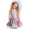Generico Costume da sposa zombi per ragazze - abito da sposa fantasma | Abiti eleganti di per bambini | Velo grigio e maniche set cosplay | Ghost spaventoso vestirsi per i servizi fotografici di Hall