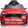 TOYSCAR Auto Macchina Elettrica per Bambini 12V Audi SQ8 e-Tron Sedile Pelle con TAPPETINI Telecomando Cintura di Sicurezza Porte Apribili (Rosso)