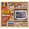 Melissa & Doug Wooden Stamp Activity Set: Horse Stable - 10 Stamps, 5 Colored Pencils, 2-Color Stamp Pad