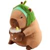 TOPLITHE Simpatico Peluche Capibara, Cuscino In Peluche Animale Simulato Peluche Capibara Kawaii Con Copricapo Indossabile for Toast for Bambini Ragazze Ragazzi(Avocado)