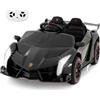 RELAX4LIFE Macchina Elettrica per Bambini, Lamborghini da 12 V con porta idraulica, auto elettrica con telecomando, MP3 e luce LED, veicoli elettrici per bambini(NERO)