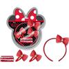 Coriex Set Accessori Capelli Minnie Mouse per Bambine Disney, Cerchietto, Elastici, Mollettine Clip, Kit di Accessori per Cappelli,Idea Regalo, 2+ Anni