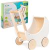 COIL Passeggino per bambole in legno, ruote in gomma, giocattolo per bambini, C0488