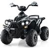 RELAX4LIFE Quad Elettrico per Bambini 3-8 Anni con Velocità Regolabile, Auto a Batteria Multifunzione 12V con Anteriore e Posteriore, Luci a LED, Musica, Pedale, Clacson, Carica 35KG (Tutto nero)