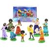 Disney Store set di statuine deluxe ufficiali di Encanto, Encanto, 9 pezzi, figurine dettagliate di Mirabel, Dolores, Camilo, Bruno, Antonio, Luisa, Isabela, Julieta e Pepa, dai 3 anni in su