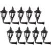 Mikinona Lampada da Parete Mini 10 Pezzi in Acciaio Inox ABS Nero | Lanterne Presepe, Mini Lampada da Parete per Casa Gioco e Diorama, Decorazione Scenica