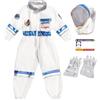 Generico Costume Astronauta Bambino con Casco e Guanti, Tuta Spaziale per Carnevale Halloween Natale Cosplay, 4-12 anni