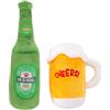 Générique Divertente Giocattolo di Birra - Set di 2 Bottiglie di Birra in Peluche per Cani | Adorabili Giocattoli da Masticare in Peluche per Cuccioli e Cani di Piccole e Medie Dimensioni