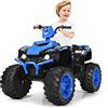 COSTWAY 12 V Quad Elettrico per Bambini, Auto Elettrica Cavalcabile con Luci LED e Musica, Velocità Fino a 5km/h, per Bambini 3-7 Anni (Blu)