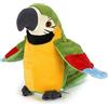 iNszkoos Peluche parlante pappagallo ripetere quello che dici, giocattolo elettronico per animali domestici, ottimo aiuto per imparare a parlare per bambini, regalo