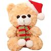 TOYANDONA orso di natale natale coniglietto di peluche giocattolo di renne arredamento bambola orso di bambola di peluche corto Light Brown