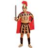 My Other Me - Costume Centurione Romano Uomo, Taglia M-L. Include abito beige con dettagli marroni e bordi dorati simulando pteruges, polsiere e parastinchi marroni, mantello rosso e casco.