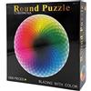 CYBERNOVA Puzzle intellettuale rotondo da 1000 pezzi Gioco tavolozza arcobaleno