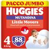 Huggies Little Movers Pannolini Mutandina Taglia 4 (9-14 kg), Ultra assorbente, Protezione completa, Pacco Scorta, 60 Pz