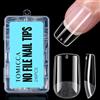 TOMICCA Unghie Finte Corte Quadrate, 216 Pezzi di Tips per Unghie in Gel Soft Gel Full Cover, Set di Tips per Manicure DIY Nail Art, 12 Taglie