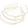 Wambere 3 fasce per capelli in metallo, da donna, per sport, yoga, oro misto