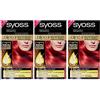 SYOSS 5-92 - Set di 3 colorazioni per capelli, colore rosso chiaro Oleo intenso - Risultato accurato del colore