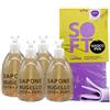 FEI FAN Sapone Extra Puro,MARSIGLIA, Per Mani, Viso e Corpo, Con Estratto Biologico Di Foglia Di Olivo 500ml + Panno SOFT In Lattice, Formato 30x30cm (4 Unità + Panno)