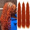 Saisifen Capelli All'uncinetto Ocean Wave per Donne Di Colore 3 Pezzi Estensioni Trecce Boho Goddess Capelli Sintetici Ricci per Trecce 61 CM(24 Pollici) #Zenzero