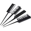 DEARMAMY 4pezzi Pettini per Tintura Capelli Strumento per Mèches Ganci Laterali Manico per Separare Ciocche e Distribuire Colori Uniformemente Leggero e Portatile per Parrucchieri e Styling