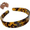 Generic Cerchietto per capelli spesso con guscio di tartaruga con denti, 3,8 cm di larghezza, in acetato, retrò, antiscivolo, con stampa leopardata (marrone scuro)