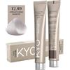 KYO Colore per capelli 100ml + ossigeno 150 ml by kyo, AMMONIA FREE E PPD FREE con collagene Marino e cheratina (12.89 Super Biondo Platino Irisè)