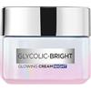 L'Oreal Paris Glycolic Bright Glowing Night Cream, 15 ml |Overnight Brightening Cream with Glycolic Acid that Visbily Minimizes Spots & Reveals Glowing skin