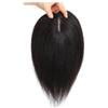 QRSTUVXZY Hair Toppers 12x13 cm Toppers veri capelli umani for le donne Clip di capelli umani dritti su parrucche con frangia Topper in pizzo parrucchino Densità 150%(10inch,Black No Bangs)