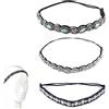 Jingying Cerchietto per Gioielli, 3 Pezzi Fasce per Capelli Elastiche Strass, Cerchietto da Donna in Strass, Strass Fascia, Cristallo Fascia, Adatto per Accessori per Capelli da Donna e da Ragazza