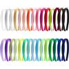 Duufin 30 Pezzi Fasce Capelli in Raso 1cm Base Cerchietti per Capelli Raso per Ragazze Donna, 30 Colori