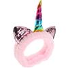 OUNONA Fascia per Chioma Unicorno in Pile di Corallo Rosa, Fascia il Viso Antiscivolo e Confortevole, per Donne e Ragazze Durante la Cura della Pelle