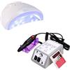 SLS SHOP Lampada unghie uv fornetto unghie nail art 48w 30 led + Fresa per unghie professionale elettrica manicure pedicure 20.000 giri/min