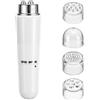AUTSUPPL Massaggiatore Viso 4 in 1 in Abs, Versione Elettroplaccata | Design Ergonomico Bianco, Testine Multifunzione, Uso Domestico e Cura Estetica Professionale