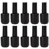 Teensery 10 flaconi per smalto in vetro da 15 ml, vuoti, riutilizzabili, con tappo per pennello, per campione di nail art (nero)