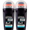 L'Oreal Paris L'Oréal Paris Men Expert Carbon Protect Deodorante Roll-On Anti-Traspirante 4in1 Protezione 48h Contro Cattivi Odori e Umidità con Testina XXL - 2 Flaconi da 50ml