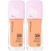 Maybelline New York Fondotinta Coprente Liquido Lunga Tenuta Superstay Lumi Matte 30H Coprenza Modulabile Waterproof No Transfer Copertura Medio-Alta Colore 119 con Amminoacidi - 2 Flaconi da 30ml