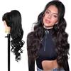 Ser Mulher Extension Coda Di Cavallo con Laccio, Capelli Ondulati 70 cm, Facile e veloce da applicare (1 Black)