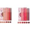 JHzood Matte Lipstick Pencils Set, Velvety Lipstick Lips Pencil, Matte Rotating Pencil Lipstick, Lasting Wear Hydrating Smudge Resistant Lipstick, Makeup Lip Tint Pens For All Skin (A+B)