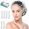 Tobvory Cuffia da doccia usa e getta, 100 tappi da doccia in plastica impermeabile Tobvory per donne e uomini per capelli - tappi da doccia extra elastici grandi per bagno, trattamento dei capelli,
