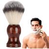 Fyearfly Pennello da Barba con Manico in Legno, Pennello da barba per uomo, Pennello da barba portatile da uomo Pennello da barba con manico in legno per uso in viaggio a casa in salone