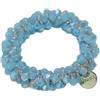 Wambere 2 elastici per capelli da donna, con perle di cristalli, elastici per capelli, per capelli, scrunchies, elastici, per capelli, per coda di cavallo, colore blu mare